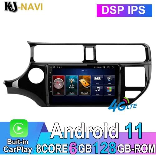 9" 6+128GB DSP Android 11.0 For Kia Rio 2011-2015 No DVD Car Player Video Radio Multimedia Bluetooth GPS Navigation 4G Lte