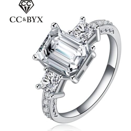 CC Party Rings White Gold color Engagement Vintage Rings for Women Wedding Bands Fashion Jewelry Gifts CC032
