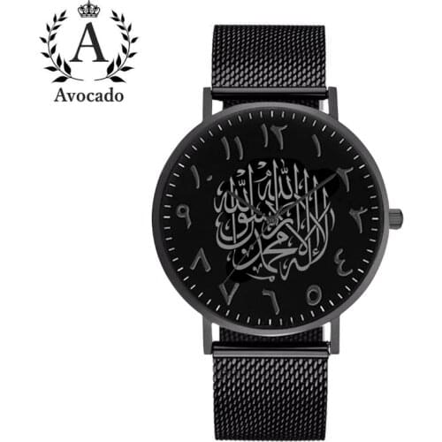 Avocado Luxury Brand MenS Watches Black Arabic Quartz Watch Rose Gold Stainless Steel Mesh With Simple Clock Reloj Masculino