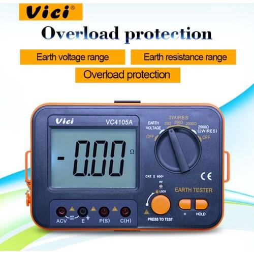 VICI VC4105A digital ground resistance tester 0-1999ohm earth resistance meter with LCD display
