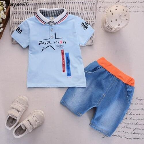 Children Boys Girls Cotton Clothes Infant Letter Summer Streamer Shirt Shorts 2pcs/Sets Toddler Fashion Clothing Sets Tracksuits