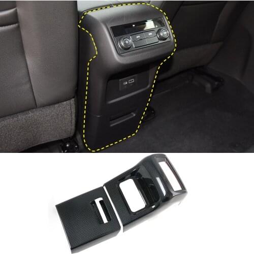 LHD! For Chevrolet Blazer 2019 2020 Accessories ABS Carbon Fiber Interior Rear Armrest Box Outlet Cover Trim Car Styling