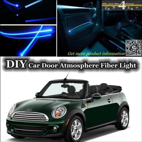 For Mini Convertible / Cabrio interior Ambient Light Tuning Atmosphere Fiber Optic Band Lights Inside Door Panel illumination