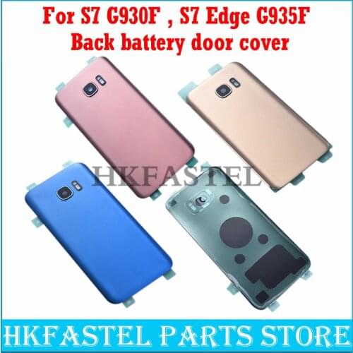 For Samsung Galaxy S7 G930F S7 Edge G935F Housing Back Battery Door Cover Replacement Repair Parts+rear Camera Glass Lens Frame