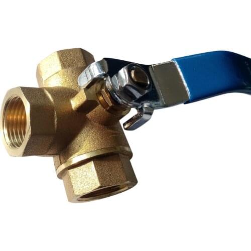 DN15 PN16 1/2" BSPP Female Brass Three Way Ball Valve L Port