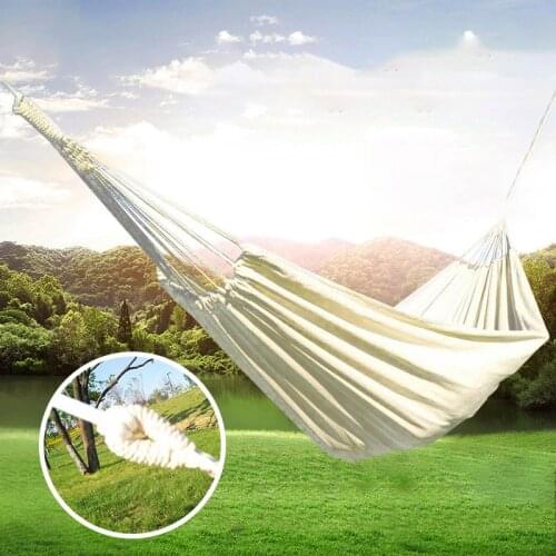 Double Hammock Outdoor Rollover Prevention Camping 200x150cm Canvas Fabric Hammock Decoration Swing Bed For Patio Travel Hiking