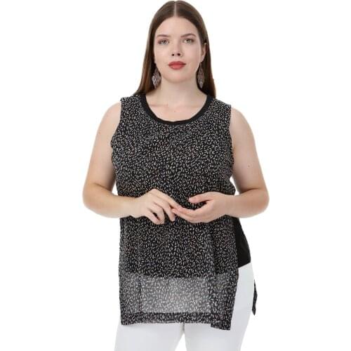 Hanezza Plus Size ŞİFON GARNİLİ BLUZ