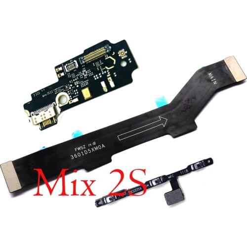 Power volume strip main board mainboard USB charging charger port boad flex cable microphone for Xiaomi Mi Mix 2S Mi Mix2S