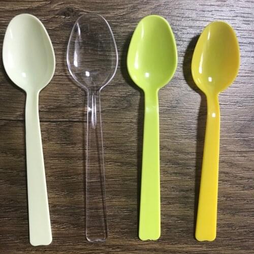 10Pcs Transparent Disposable Spoon Plastic Cutlery Tasting for Dessert Supplies Food Ice Cream Spices Sampling Flatware Soup