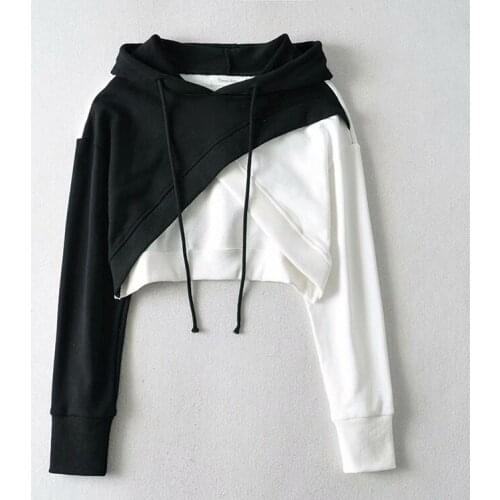 Montage Hoodies European And American Pullovers Streetwear Style Sweater Short Sweet Girl Autumn Hoody Top 2021 New