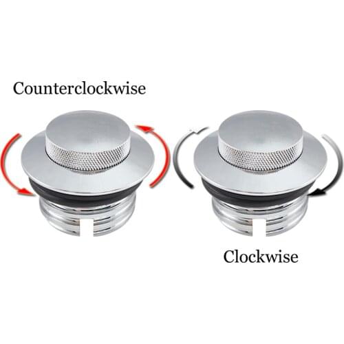 Motorcycle R&L Side Chrome Pop Up Gas Cap Fuel Cap Tank Cover Screw-In For Harley Big Twin Sportster XL Dyna Softail Touring 82