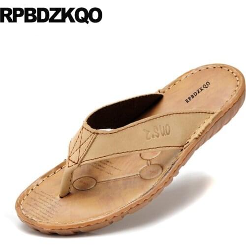 Native Fashion Water Flip Flop Size 45 Big 2021 Slip On Brown Waterproof Slippers Men Sandals Leather Summer 46 Shoes Slides