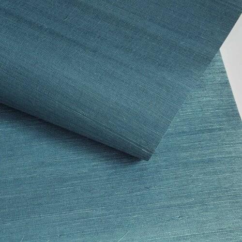 MYWIND New Designs Wallcovering Natural Sisal Fiber Grasscloth Wallpaper 2021 Blue Color Bed Room Wall Paper