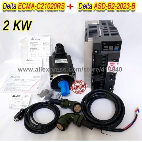 Set Sales Delta 2000 W Servo Motor ECMA-C21020RS And Servo Drive ASD-B2-2023-B with Cable with 5000 rpm Better Quality