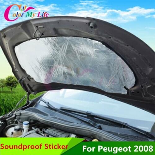 1 Piece Car Front Engine Hood Cover Soundproof Fire Resistance Cotton Plate Sticker for Peugeot 2008 2014 2015 2016 Accessories