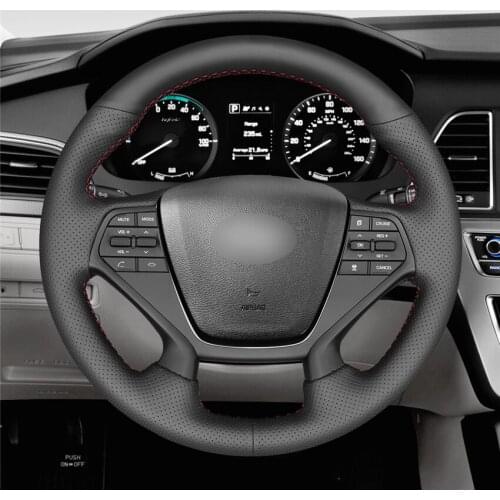 DIY Anti-Slip Wear-Resistant Steering Wheel Cover For Hyundai Sonata 9th 2015 -2019 Car Interior Decoration