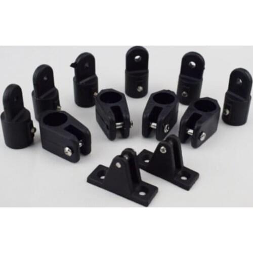 Boat Nylon Fittings Hardware Set 7/8" BLACK - 12 PCS For 3 Bow Bimini Top