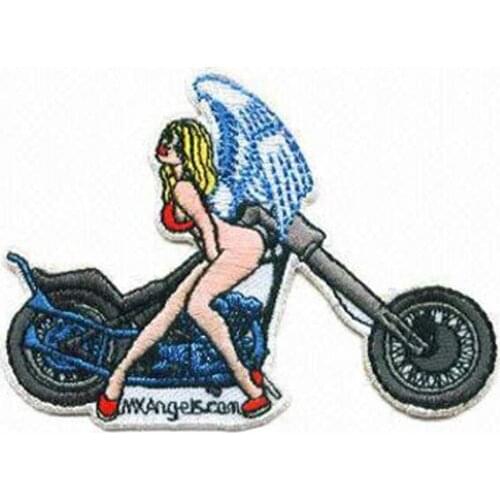 Novel Motorbike Embroidery Patches Made by Twill with Flat Broder and PVC backing free shipping by Post