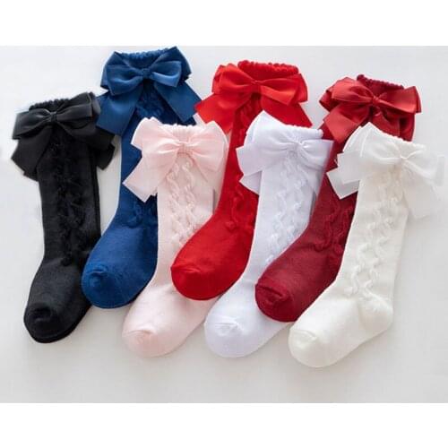 Autumn children baby princess socks new arrival cute fashion casual cotton warm court style bow long tube kids baby girl socks
