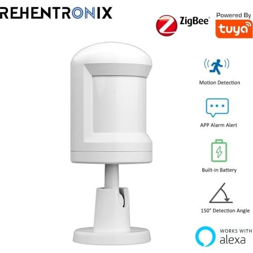 Zigbee PIR Motion Detector Tuya Smart Home Mini Infared Human Body Sensor Wireless Battery Powered Alarm Sensor Support Alexa