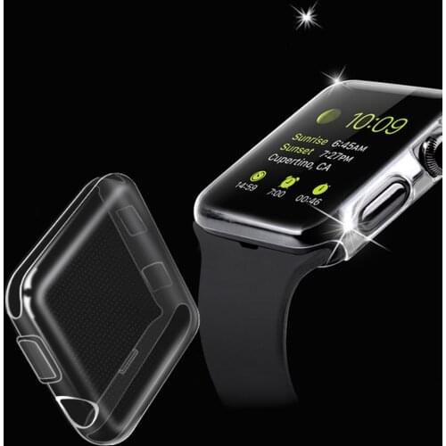 All inclusive Transparent Protector Case for Apple Watch SE 6 5 4 40mm 44mm 360 Clear TPU Full Cover for iwatch 3 2 1 38mm 42mm