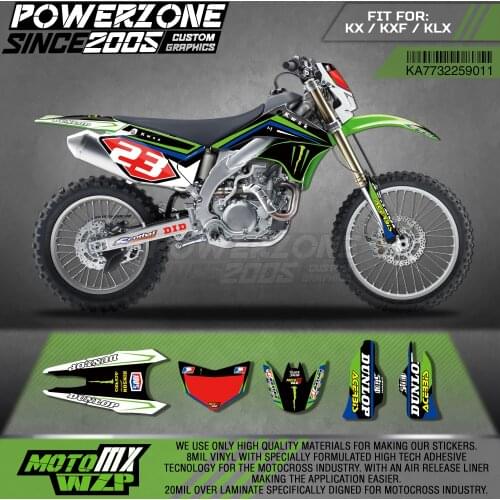 PowerZone Custom Team Graphics Decals 3M Stickers Kit For Kawasaki Sticker Decal 2013-2016 KX250F 11