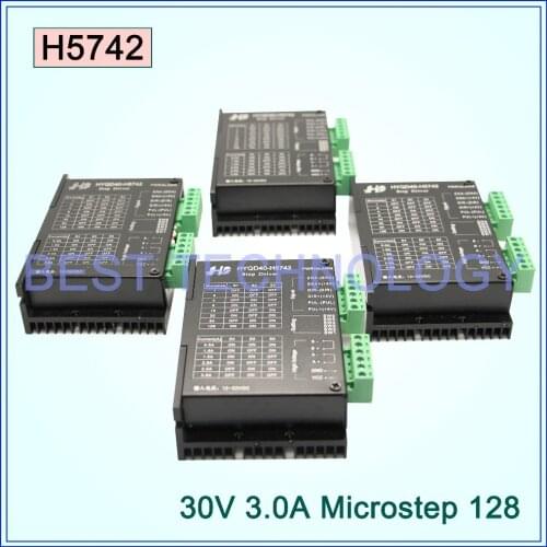 4pcs stepper motor 3A 30VDC 128 Microstep Stepper motor Driver H5742 stepping motor driver for nema17,nema23 stepper motor