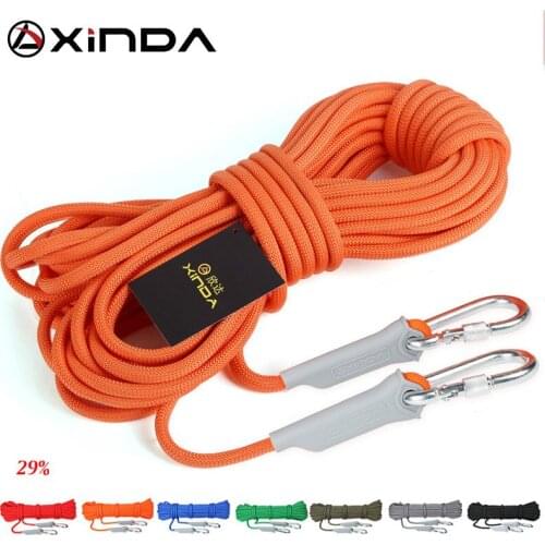 XINDA 20M Professional Rock Climbing Cord Outdoor Hiking Accessories Rope 9.5mm Diameter 2600lbs High Strength Cord Safety Rope