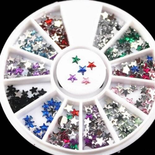 1 Box Colorful Sky Star Glitter Rhinestones Crystal Ab Non Fix Flatback Strass Sewing Fabric Garment Rhinestone Nail Art Stone