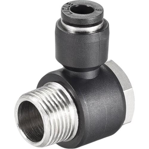 Uxcell Pneumatic Push to Connect Tube Fitting 6mm Tube to 3/8PT Male Thread Elbow