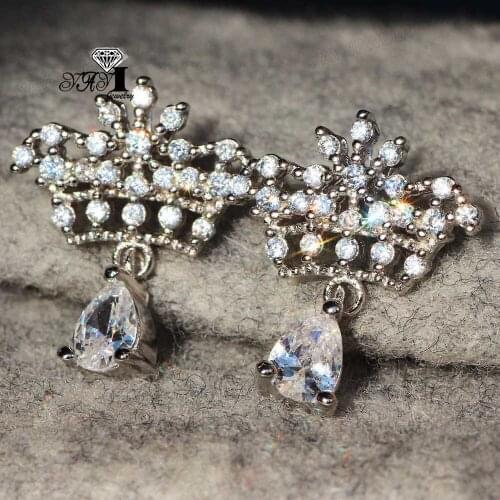 YaYI Jewelry Fashion Princess Cut White Natural Cubic Zirconia Silver Color Wedding Party Lover Wear Ear Stud Precious Earrings