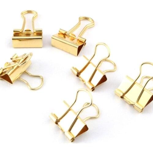 Gold Binder Clips Small 3/4 Inch (19 mm) 25/Pack