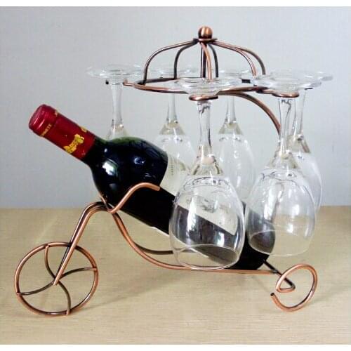 2015 hot selling Iron chariots wine rack metal hanging cup Wine cup holder for Home Furnishing ornaments 33x22.5x31cm A2048