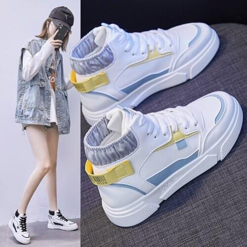 New Womens Platform High Top Sneakers Spring Vulcanize Shoes Non Slip Comforttable Casual Walking Sneakers Kawaii Running Shoes