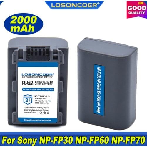 100% Original LOSONCOER NP-FP50 NP-FP30 NP-FP50 NP-FP51 NP-FP60 NP-FP70 NP-FP71 NP-FP90 NP-FP91 For SONY SR10E SR11E SR12E SR42E
