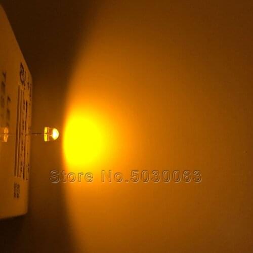 100pcs/lot 5mm straw hat golden yellow F5 white-haired yellow light LED beads light emitting diodes large chips
