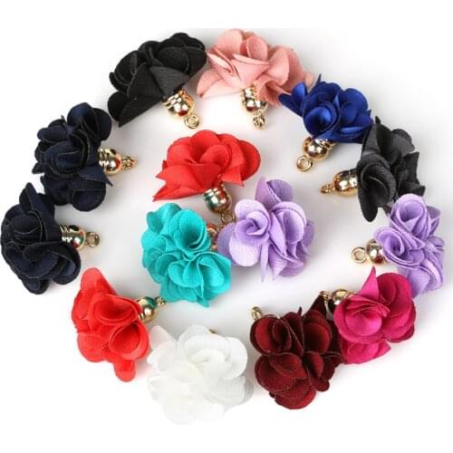13 Color 30mm Handmade Flower Tassel Pendants DIY Earring Jewelry Accessories Fit Woman Fashion Jewelry Material