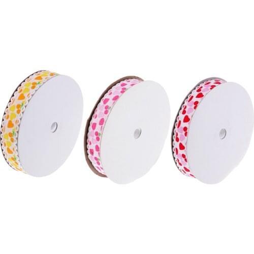 20 Yards 20mm Heart Printed Grosgrain Ribbon DIY Garment Sewing Accessories
