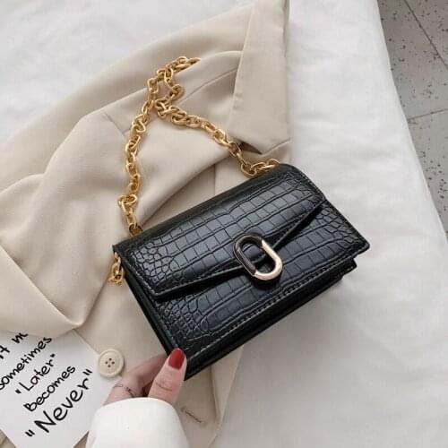 2021 Summer Solid Crocodile Chain Shoulder Messenger Bag Crossbody Bags for Women Bolsos Para Mujer Purses and Handbags