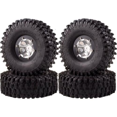 4PCS 1.9" Wheel/Rim & 120MM Super Swamper Tyre 1:10 For RC 1/10 Rock Crawler 1061-7037