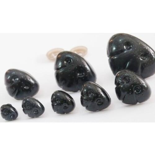 40pcs 12mm/13mm/15mm/19mm/24mm/27mm/29mm/35mm black plastic safety toy nose &soft washer for diy plush doll findings-size option