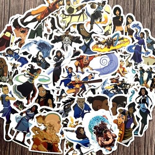 50PCS Avatar The Last Airbender cartoon Stickers For Suitcase Skateboard Laptop Luggage Fridge Phone Car Styling DIY Sticker