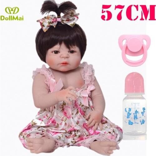 55cm Full Body Silicone Reborn Girl Baby Doll Toys Lifelike bebes Reborn Doll lol Child Birthday Christmas Gift bonecas reborn