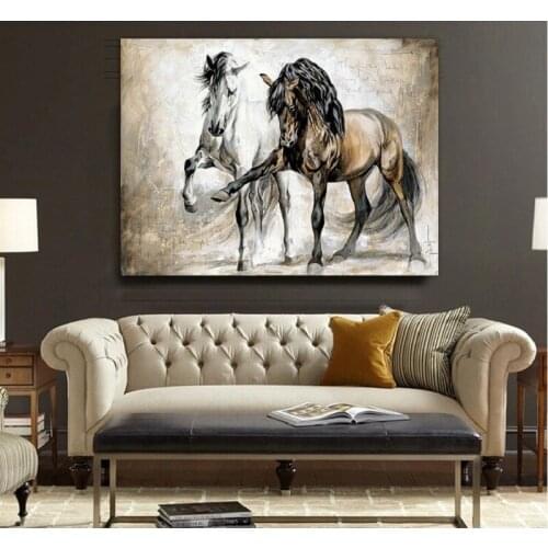 Abstract Dancing horse Art Oil Painting poster picture on the Wall Canvas Printed Painting Decor living room
