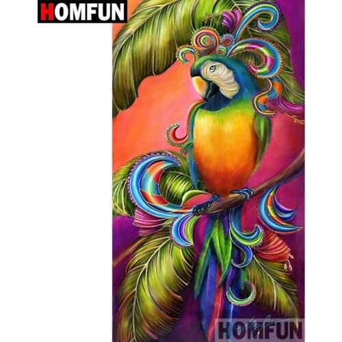 HOMFUN Full Square/Round Drill 5D DIY Diamond Painting "Animal parrot" 3D Embroidery Cross Stitch 5D Home Decor Gift A08062