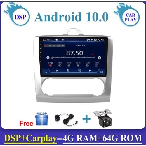 Single DIN Android 10 GPS Navigation PX6 System Car Radio Video Player GPS 2004 2005 2006-2011 ForFord For Focus Exi AT 4G RAM