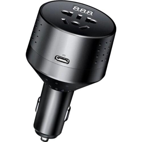 Car Charger Transfer Multi Ports Usb Charger Converter Power Inverter 12V/24V to 110V/220V 100W Voltage Display Usb c for iPhone