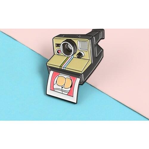 Cartoon Camera Brooch Alloy Pin Shirt Collar Badges Enamel Pins Broches for Men Women Badge Pines Brooches Jewelry Accessories