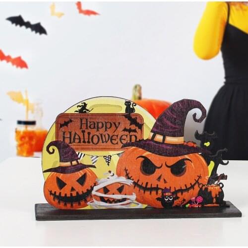Halloween Pumpkin Wooden Ornaments Decoration Bar Party Scene Decoration Household Holiday Christmas Decorations