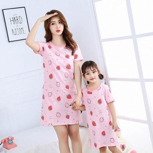 Kids Cute Cotton Casual Nightdress Baby for Girls Pajamas Dresses Children Cartoon Summer Nightgown Home Clothes Sleepwear